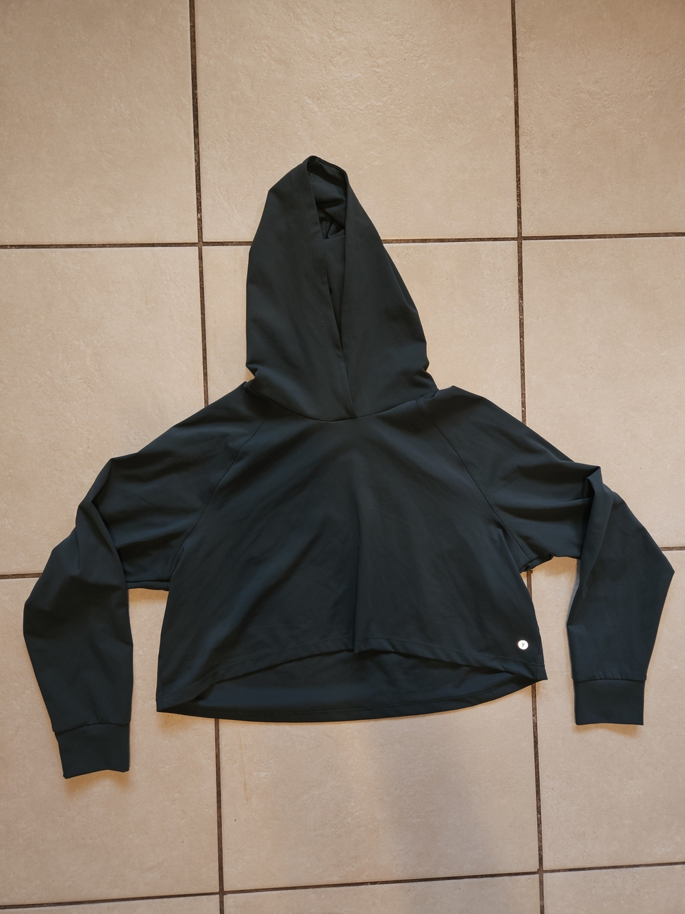 YITTY Dark Green Cropped Hooded Sweatshirt